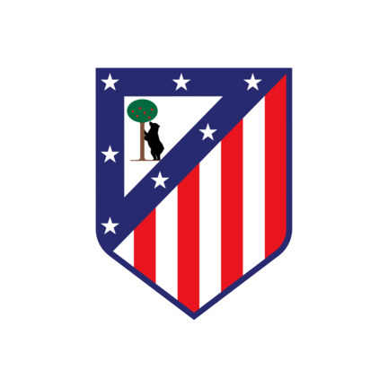Atlético de Madrid klublogo på hvid baggrund til rundt kageprint Ø2–28 cm