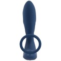 Vibrating Prostate Plug med cockring i sort silikone med kraftig vibration og ergonomisk form