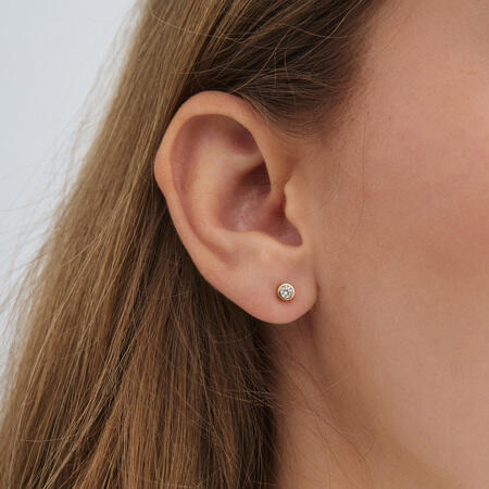 Vera earrings in sterling silver with 8-carat gold and zirconia, as shown