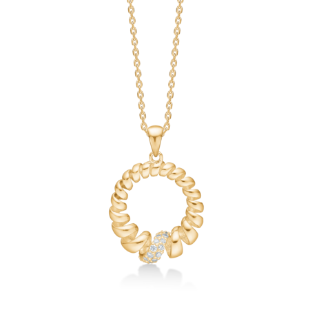 SWIRL W. DIAMOND pendant in 14 karat gold with 0.09 ct. brilliant-cut diamonds W.SI.