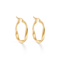 Curved Hoops - Minimalistiske snoet øreringe med et feminint look i forgyldt sølv