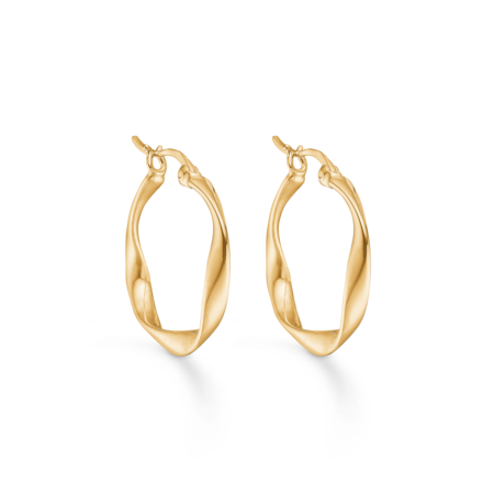 Curved Hoops - Minimalist twisted earrings with a feminine look in silver plated