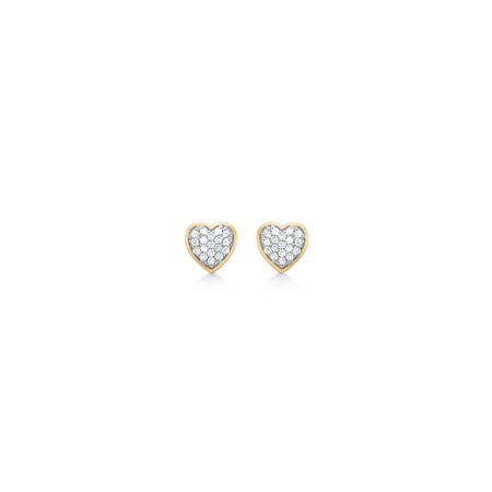 Sparkling Heart earrings in 14-carat gold