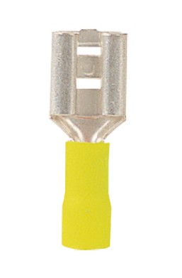 fladstik hun gul kabelsko 4-6 mm2 100 stk 6,3 mm shop12volt