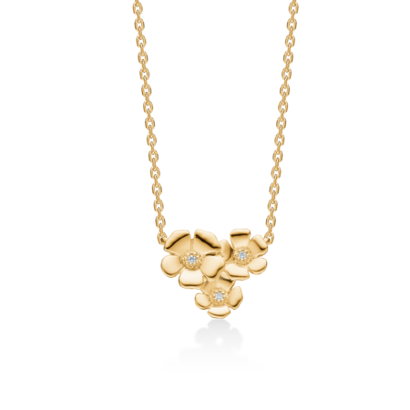 FLEUR halskæde i 14 karat guld med 0,011 ct. brillanter W.SI.