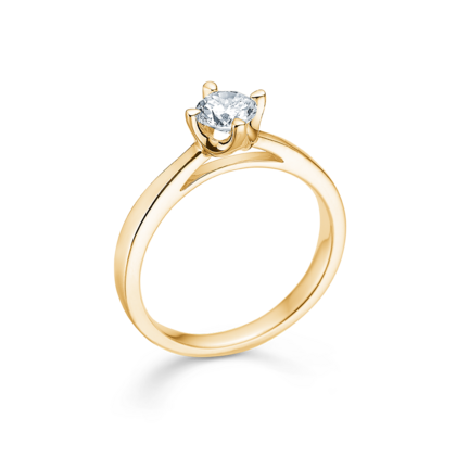 CROWN solitaire- og diamantring i 14 karat guld | Mads Z