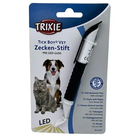 Trixie Flåt Tang med ledlys til hunde | Assorteret farver i sort og turkis