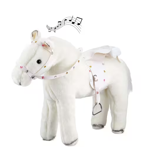 Götz hest med lyd 27cm - White Lightning