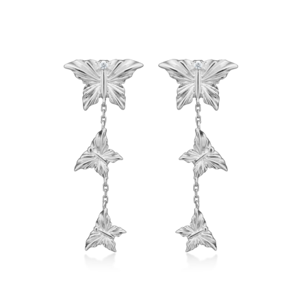 MONARCH øreringe i sølv med hvid topas.