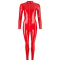 Late X Latex Catsuit Rød – tætsiddende rød latexdragt med lynlås