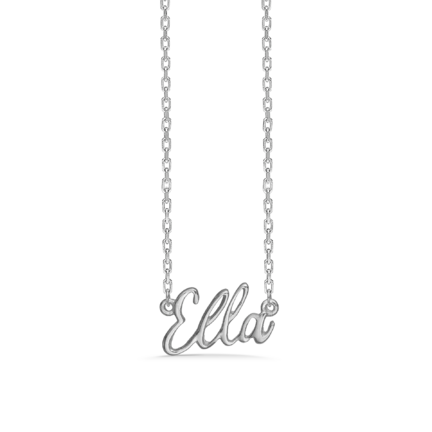 Name Tag Necklace Ella - halskæde med navn - navnehalskæde i forgyldt sølv