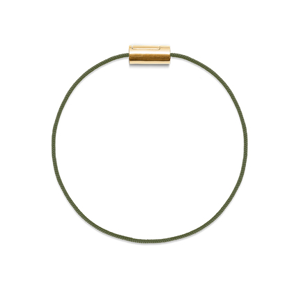 Green basic bracelet with 14 karat gold clasp | Black Sun