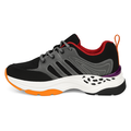 Chunky sneaker i sort med grå, rød, orange og lilla detaljer