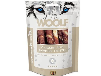 Woolf Chicken & rawhide twister - 100g