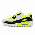 Damesneaker i neon gul, sort og hvid med synlig luftpude og moderne sporty design