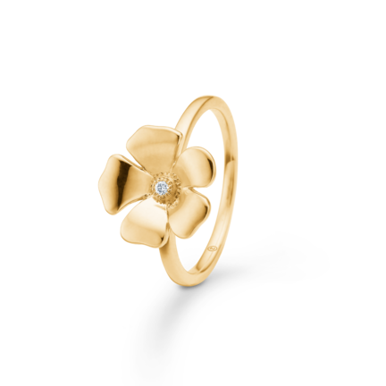 FLEUR ring in 14 karat gold with diamond | Danish design by Mads Z