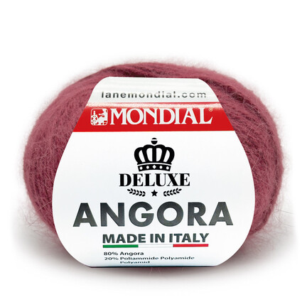 garnnoegle i angora fra mondial i farven skovbær - 628