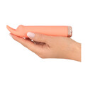 Peachy Tickler Mini Vibrator i ferskenfarvet silikone med fleksible ører og kompakt design
