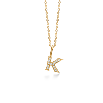 TENDER LOVE K pendant in 14 karat gold with diamonds | Danish design by Mads Z