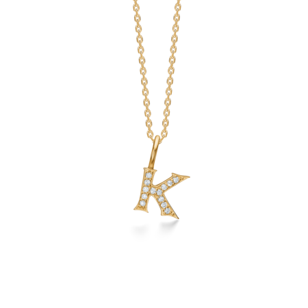 TENDER LOVE K vedhæng i 14 karat guld med diamanter | Mads Z