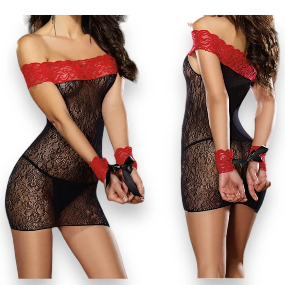 Erotiske Blonde Minikjole med Manchetter One Size