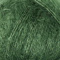 Close up af Isager silk mohair farve 56 grøn