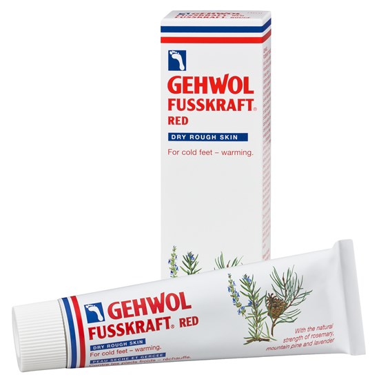 GEHWOL, Fusskraft, Rød, 125 ml. - Varmende fødcreme, God til kolde fødder, Dermatologisk Testet