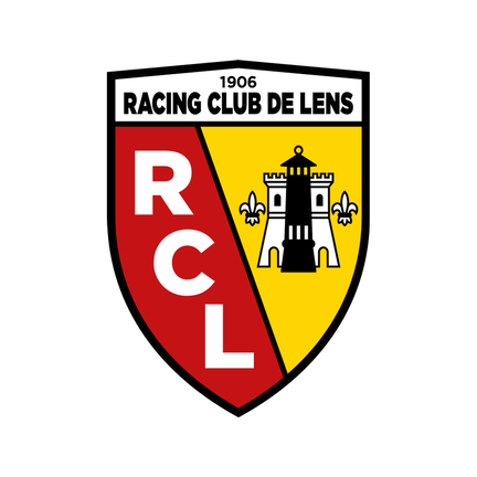 RC Lens klublogo på hvid baggrund til rundt sukkerprint og kageprint Ø2–28 cm