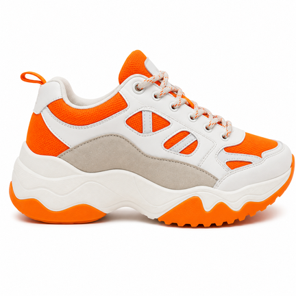 orange chunky dame sneaker