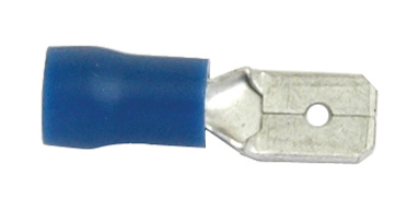 Spade terminals 6.3 mm Flat male - 20 pcs. - Blue