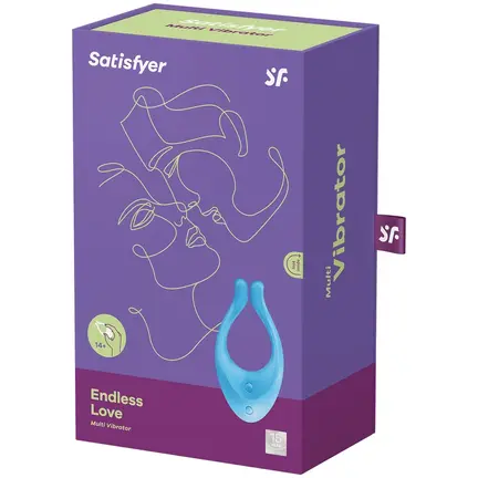 Satisfyer Endless Love parvibrator i blå silikone med tre motorer