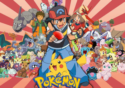 Pokémon sukkerprint A4 med Pikachu, Ash og mange Pokémon-figurer til børnefødselsdagskage