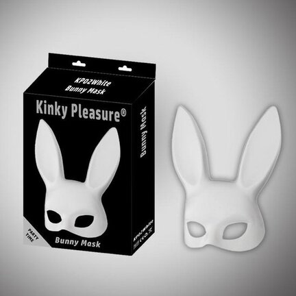 Kinky Pleasure Bunny Mask White – hvid fetish kaninmaske med ører