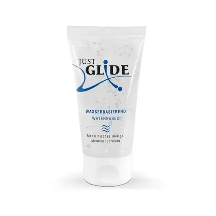Just Glide Waterbased 200ml vandbaseret glidecreme flaske på hvid baggrund