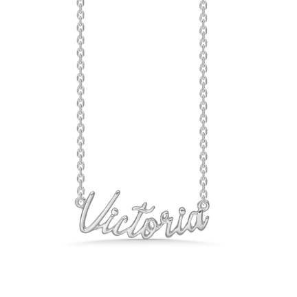 Name Tag Necklace Victoria - halskæde med navn - navnehalskæde i sterling sølv