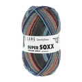 garnnoegle af maerket super soxx fra lang yarns i farven blaa graa orange