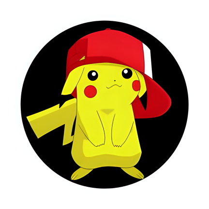 Pokémon rundt kageprint & sukkerprint – motiv med rød kasket