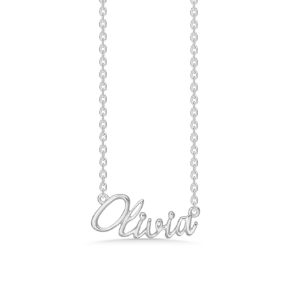 Name Tag Necklace Olivia - necklace with name - name necklace in sterling silver