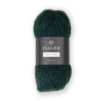garnoegle af maerket isager soft fine fra isager farve 37 moerkegroen