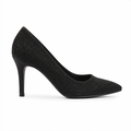 Sorte glitter pumps 8cm hæl