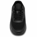 Sorte sneakers med komfortabel stødabsorberende sål set fra siden