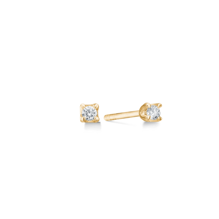 CROWN earrings in 14 karat gold with 0.09 ct. W.SI diamonds.