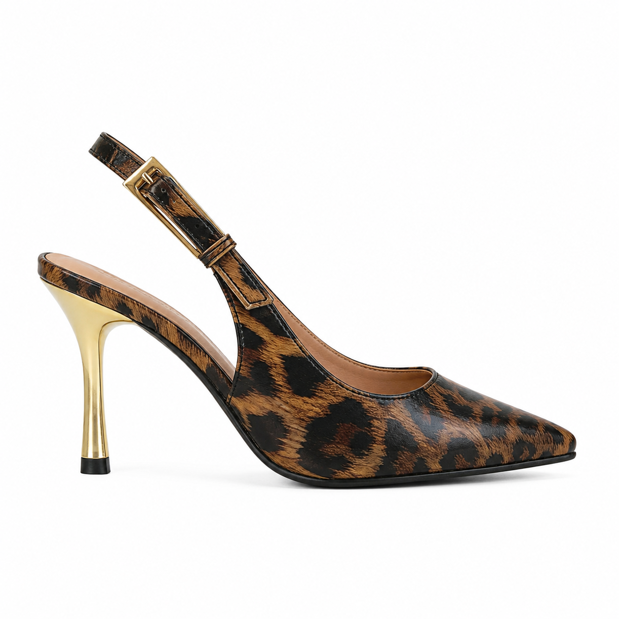 Leona Gold Leopard slingback pumps - 36