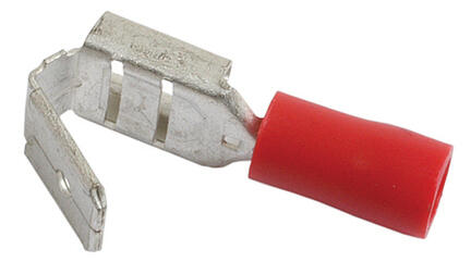 Kabelsko 6,3mm flad dobbelt - 20 stk. - Rød