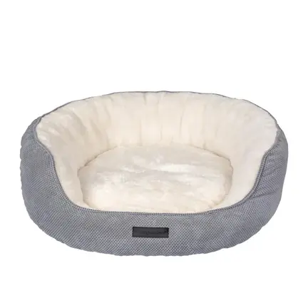 Companion Dog Bed In Shell Shape | Hundeseng i størrelse 65x55x18 cm i Beige og Grå