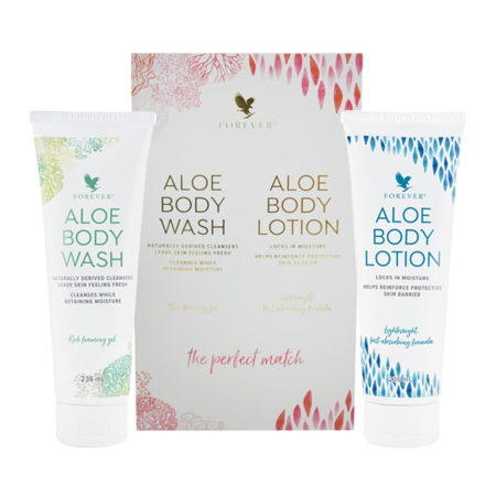 Forever Aloe Body Wash og Aloe Body Lotion i gaveæske