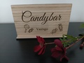 Candybar skilt i træ - skilt til slikbuffetten