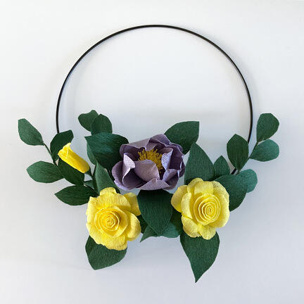 gul rose lille blomst kunstig crepe papir