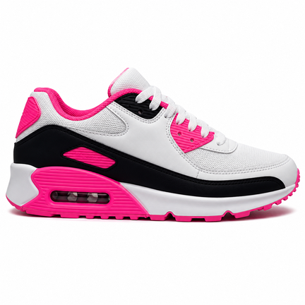 Hvid og pink damesneaker – sporty og feminin komfort