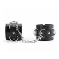 Black wrist cuffs fra Argus Fetish i slidstærkt materiale med justerbar lukning
